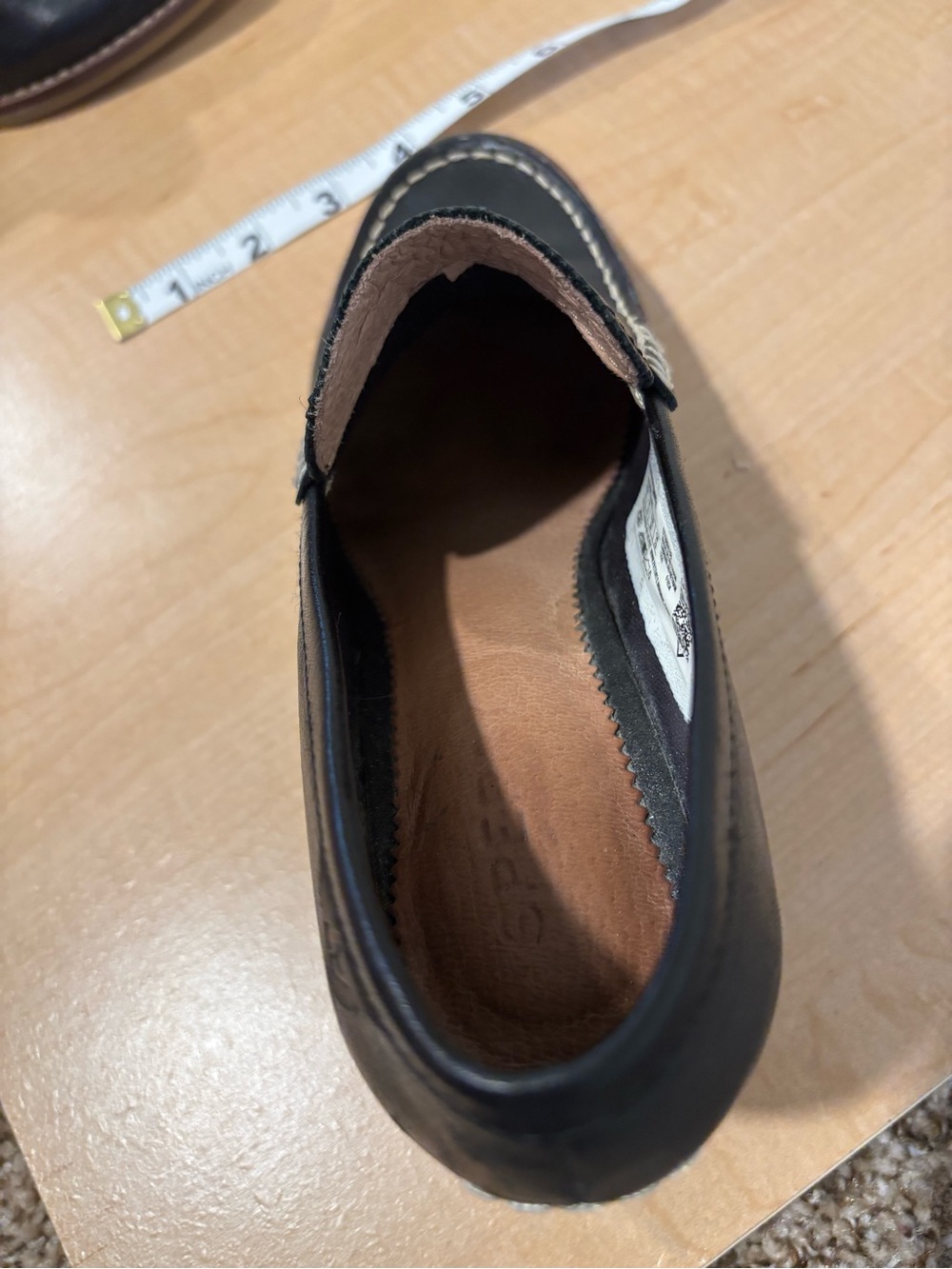 Sperry’s Classic Black Leather Block Heel Loafers - Picture 8 of 9